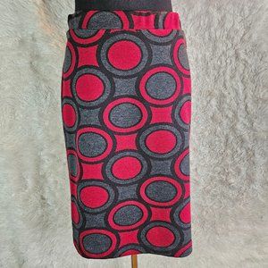 Trisisto Femme Women's Red Bubble Pattern Pull-On Pencil Skirt Size S